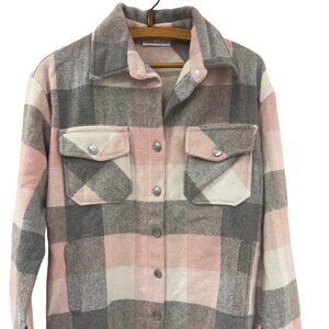 Women's Pink and Grey Shacket